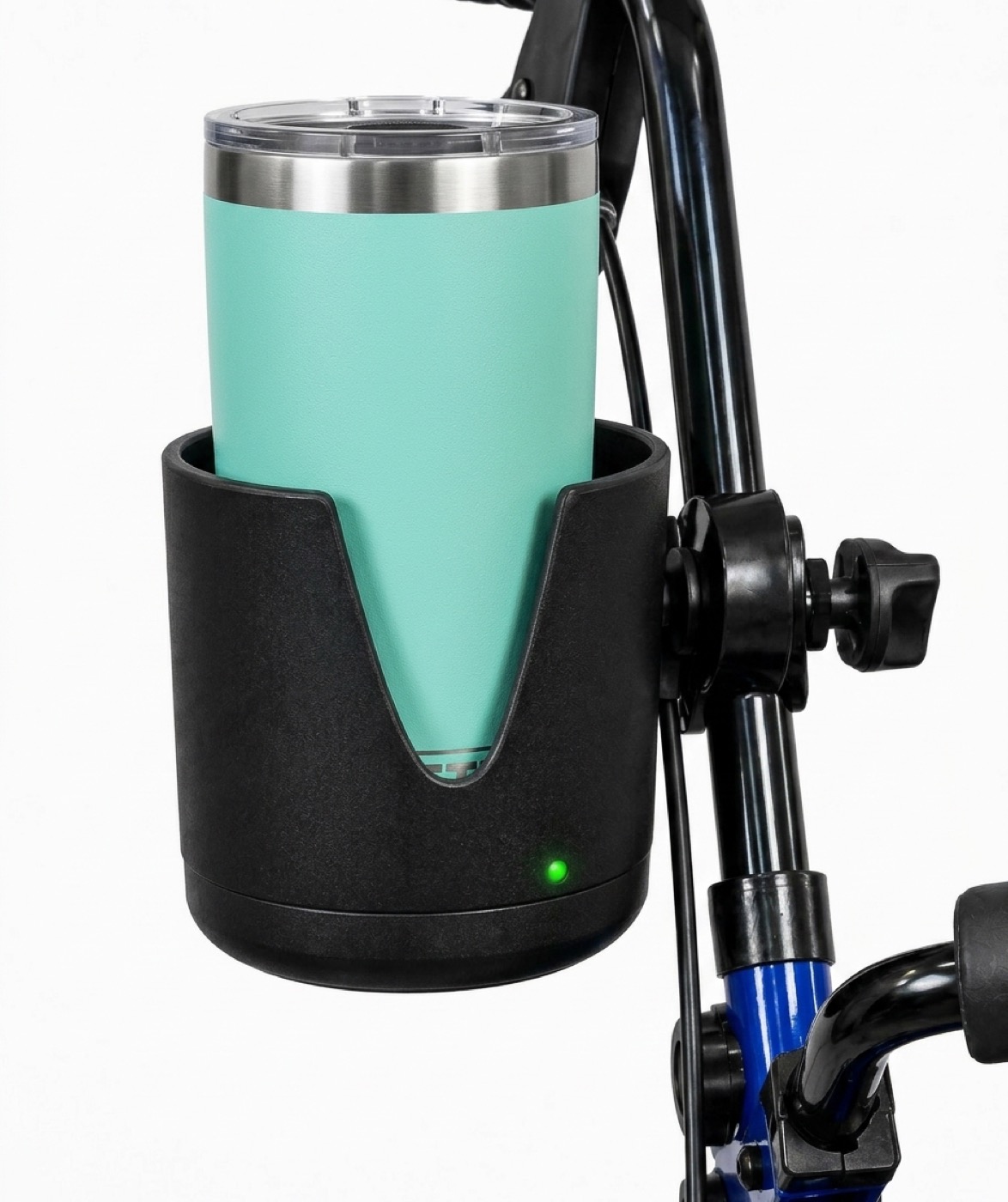 GoSteady smart cupholder mounted on a rollator